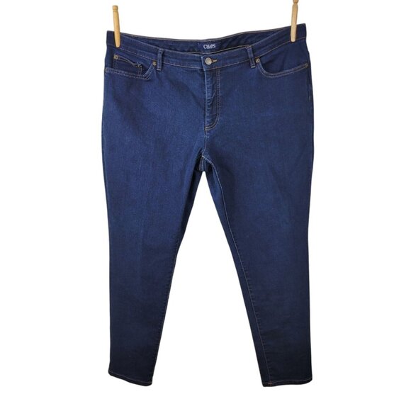 Chaps Jeans Plus Size 20 High Rise Denim Skinny Jeans Slim Leg 20W Jeggings - Picture 1 of 5